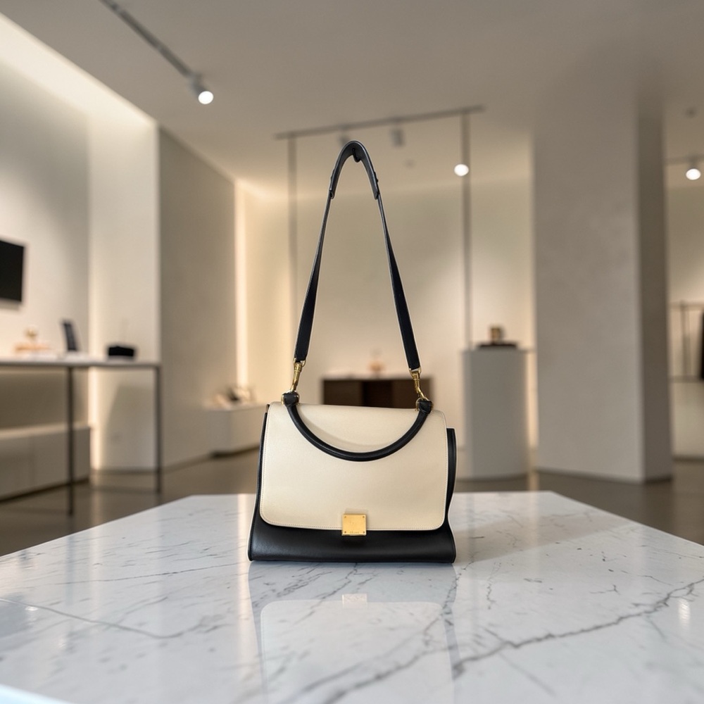 Celine Black, Cream, and Tan Crossbody Bag - Picture 2 of 6